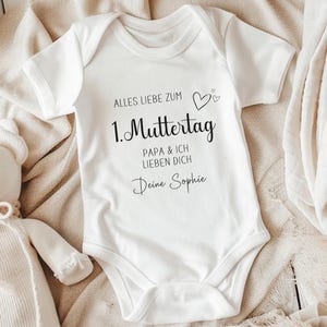 Babybody zum 1.Muttertag, Muttertagsgeschenk für Mama, Personalisierter Baby Body als Geschenk für Mama, Geschenkidee Mama erster Muttertag