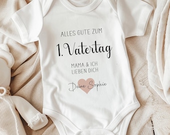 Babybody zum 1. Vatertag, Vatertagsgeschenk für Papa, Personalisierter Baby Body als Geschenk für Vater, Geschenkidee Papa erster Vatertag