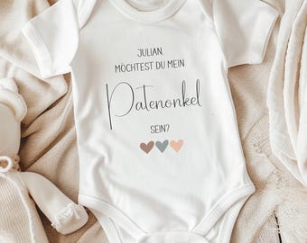 Prośba o zostanie ojcem chrzestnym z dziecięcym body, Czy zostaniesz moim ojcem chrzestnym, Ogłoszenie ciąży, Spersonalizowany prezent dla rodzica chrzestnego, Matka chrzestna