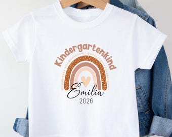 Camiseta personalizada para criança em idade pré-escolar, camiseta para o início do jardim de infância, presente para o início da creche, criança que começará o jardim de infância em 2026.