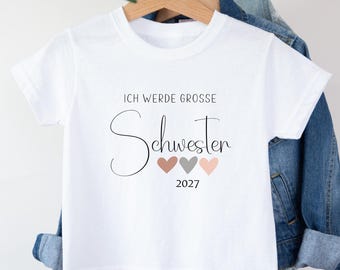 Outfit voor broer/zus, grote broer/zus, kleine broer/zus | Aankondiging van de zwangerschap van een tweede kind | Gepersonaliseerde kindershirts