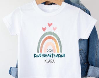 Camiseta personalizada para criança em idade pré-escolar, camiseta para o início do jardim de infância, presente para o início da creche, criança que começará o jardim de infância em 2026.