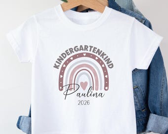 Camiseta personalizada para criança em idade pré-escolar, camiseta para o início do jardim de infância, presente para o início da creche, criança que começará o jardim de infância em 2026.