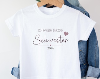 Outfit per fratelli, fratello/sorella maggiore, fratello/sorella minore | Annunciare la gravidanza del secondo figlio | Magliette personalizzate per bambini