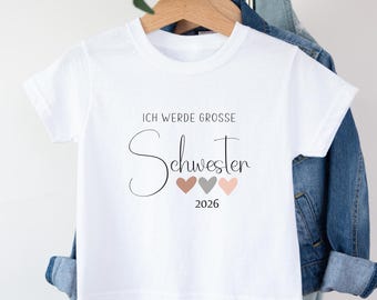 Broer/zus outfit, grote broer/zus, kleine broer/zus | Zwangerschap van 2e kind aankondigen | Gepersonaliseerde kindershirts