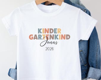 Camiseta personalizada para criança que vai começar o jardim de infância, presente para quem vai começar a creche, camiseta com nome para a criança.