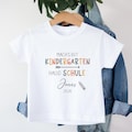 Kindergarten farewell, personalized T-shirt for the last day of kindergarten, daycare graduation, shirt for kindergarten graduation, first day of school product logo