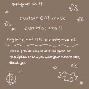 therian mask/cat mask commissions!! (CLOSED, do not buy)