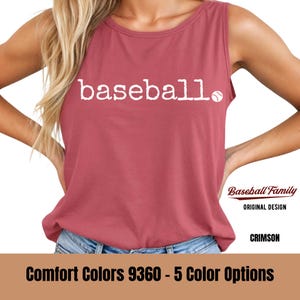 Baseball Typewriter Tank Top for Baseball Mom Sleeveless Shirt Baseball Period Shirt Gift for Sports Mom Baseball Vibes Shirt Graphic Tee