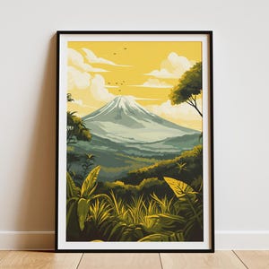Virunga National Park Congo Africa Poster Tropical Landscape Print African Safari Art Vintage Travel Poster Nature Wall Art Jungle Mountain