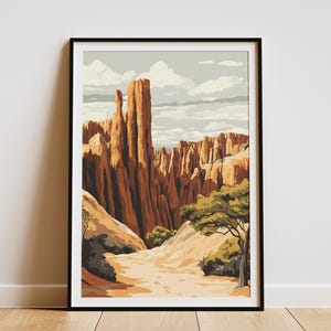 Madagaskar Tsingy de Bemaraha Nationalpark Poster Druck Stein Wald Landschaft Natur Kunst Reise Poster Vintage Stil Unique Home Decor