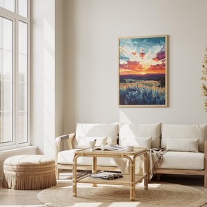 Impresión artística de paisaje al atardecer de Texas Hill Country, decoración de pared de Texas, impresión artística del suroeste, decoración del hogar de Texas, pintura al atardecer, póster, regalo de Texas imagen 4