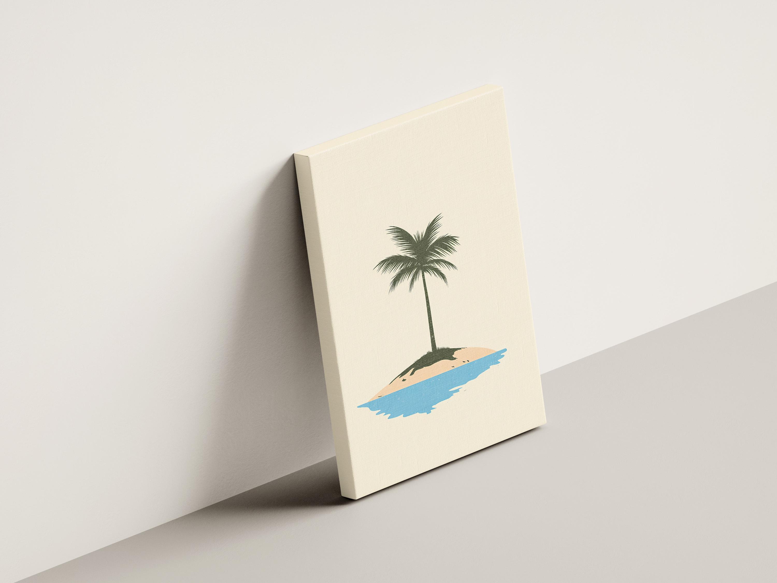 Tropical Island Minimalist Palm Tree Beach Summer Vacation Art Print ...