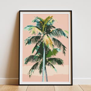 Palm Tree Minimalist Poster Tropical Art Print Summer Wall Decor Beach House Decor Home Decor