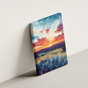 Impresión artística de paisaje al atardecer de Texas Hill Country, decoración de pared de Texas, impresión artística del suroeste, decoración del hogar de Texas, pintura al atardecer, póster, regalo de Texas imagen 3