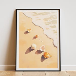 Muschel Strand Poster Küsten Sommer Ozean Wand Kunst Druck Sandy Shore Muscheln Sommer Ferien Dekor Strand Haus Dekor