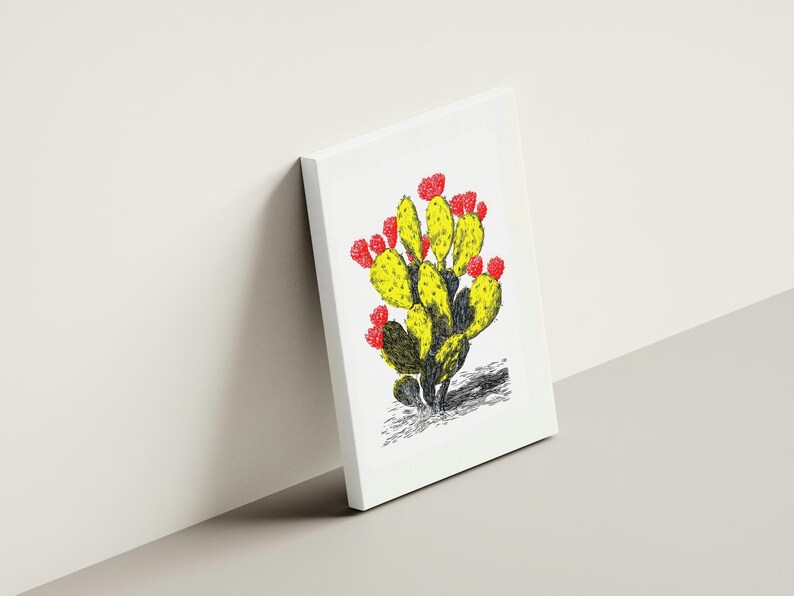 Desert Cactus Cluster Print Desert Sun Wall Art Southwestern Home Decor ...