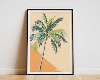 Palm Tree Minimalist Art Print Tropical Wall Decor Beach Decor Modern Art Poster