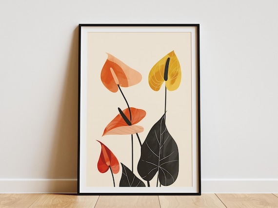 Minimalist Anthurium Poster Boho Plant Art Print Botanical Wall Decor Home  Decor Bedroom Decor Nursery Art Tropical Leaf Art - Etsy