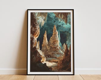 Carlsbad Caverns National Park Poster Vintage Style Travel Art Print Southwest Decor New Mexico Wall Art Nature Photography Home Decor