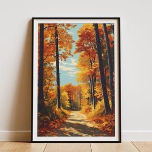 Vermont Herbst Wald Poster Herbst Landschaft Druck Einfache Reise Poster Natur Wand Kunst Minimalist Herbst Dekor Vermont Kunstdruck Wald