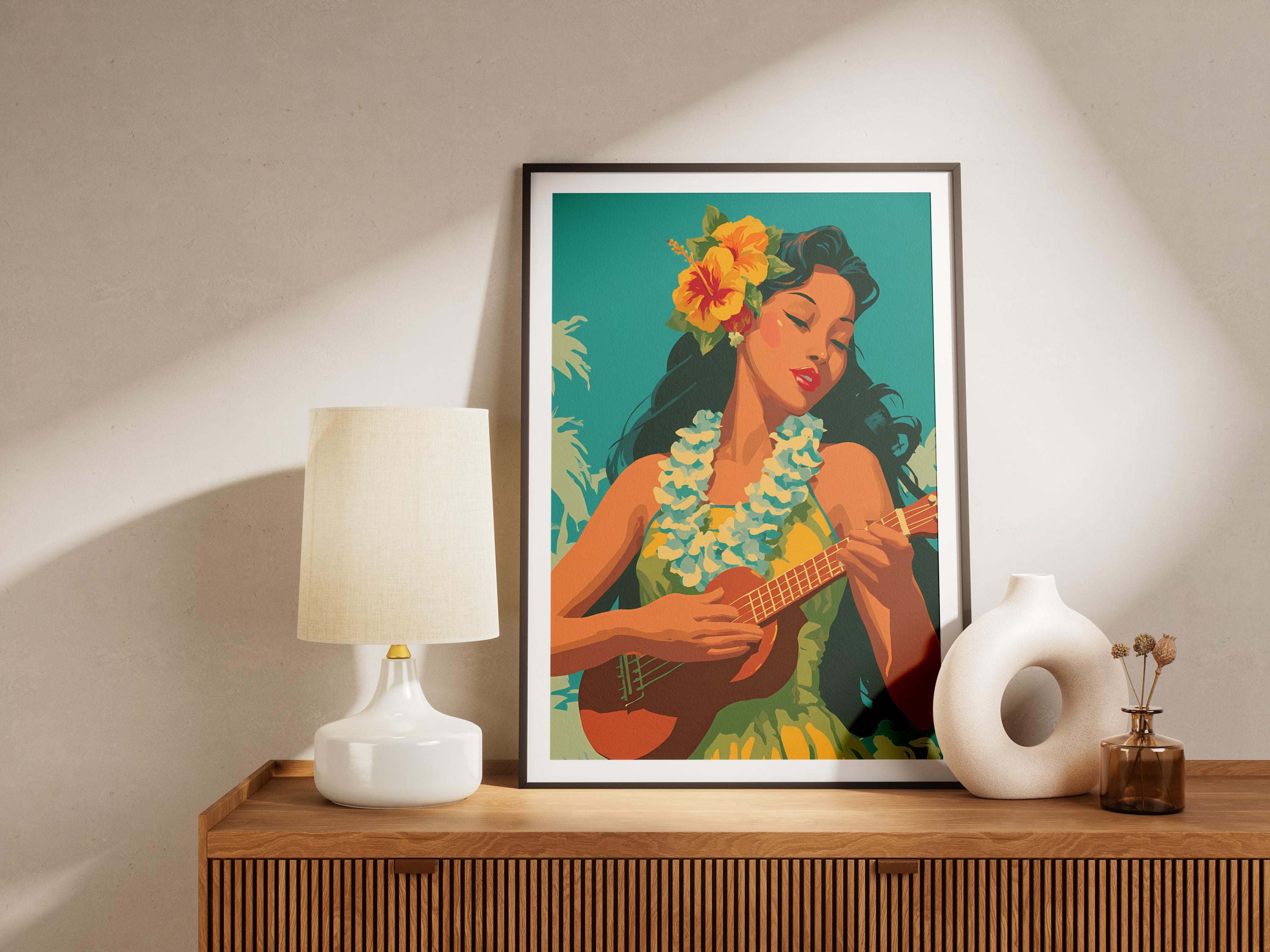 Hula Girl 限定版アート 238/250 24x30 Hula Dancer Art Print 