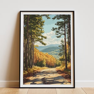 Arkansas Ozark National Forest Vintage Reiseplakat Herbst Wald Druck Arkansas Wall Art Ozark Mountains Kunst Vintage Style Print Natur