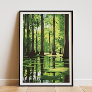Congaree National Park Poster South Carolina Wall Art Print Swamp Landscape Art Nature Photography Travel Poster Home Decor Gift Idea