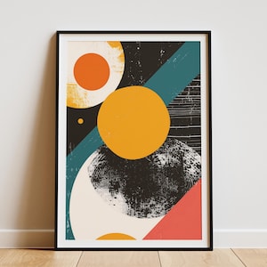 Minimalist Abstract Art Print Geometric Wall Decor Mid Century Modern Wall Art Poster