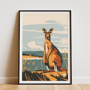 Kangaroo Island Australia Poster Minimalist Art Print Travel Poster Modern Art Nature Wall Art Australian Wildlife
