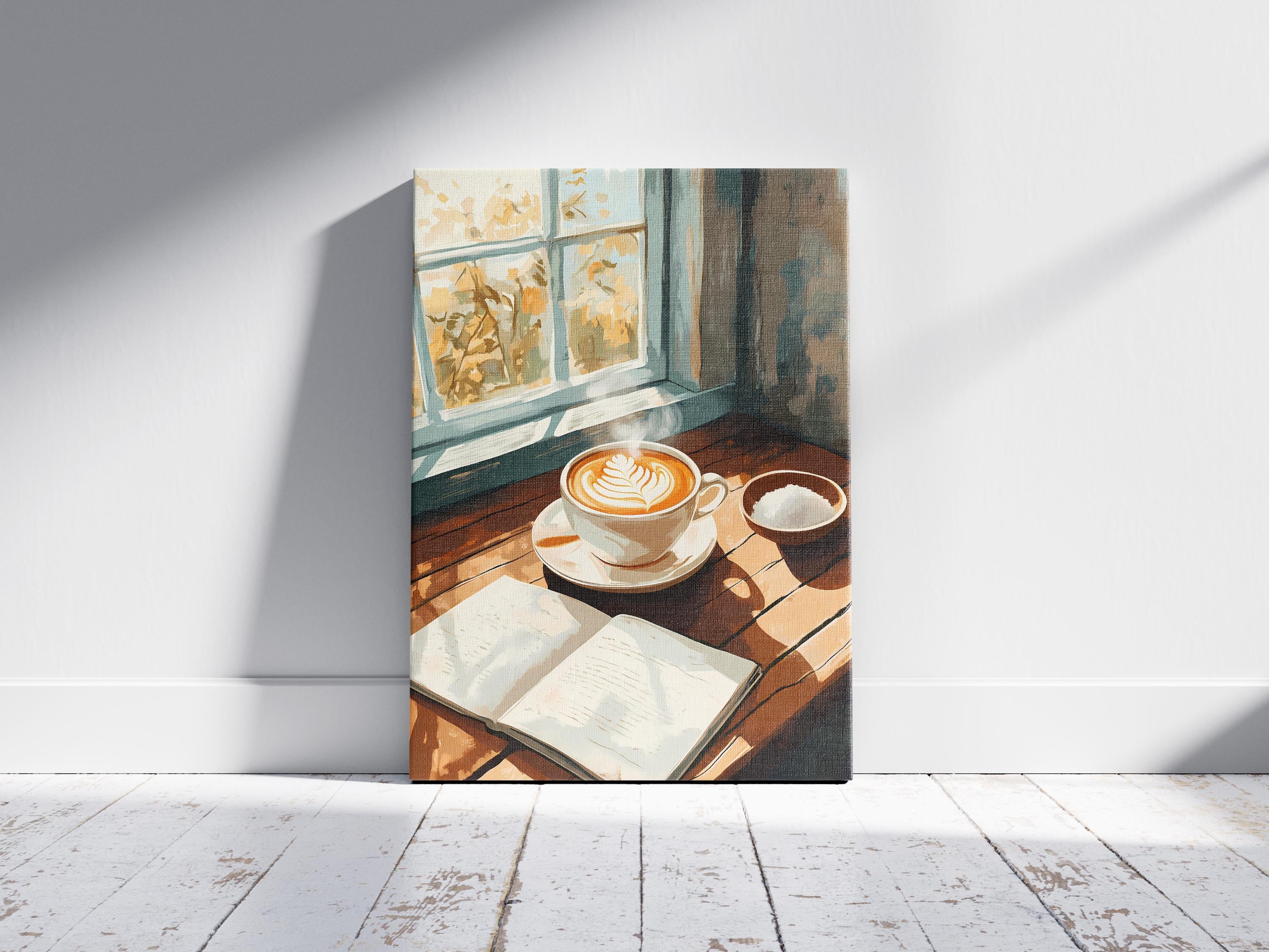 Cozy Coffee Shop Latte Art Poster Print Coffee Lover Gift Autumn