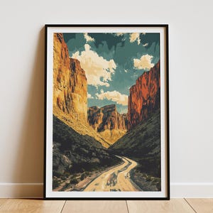Big Bend Nationalpark Poster Texas Reiseplakat Landschaft Wandkunst Texas Kunstdruck Minimalistische Nationalparks Kunst Wüste Südwesten Kunst