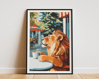 Lion Coffee Vintage Cafe Poster: Fine Art Giclee Print - Etsy