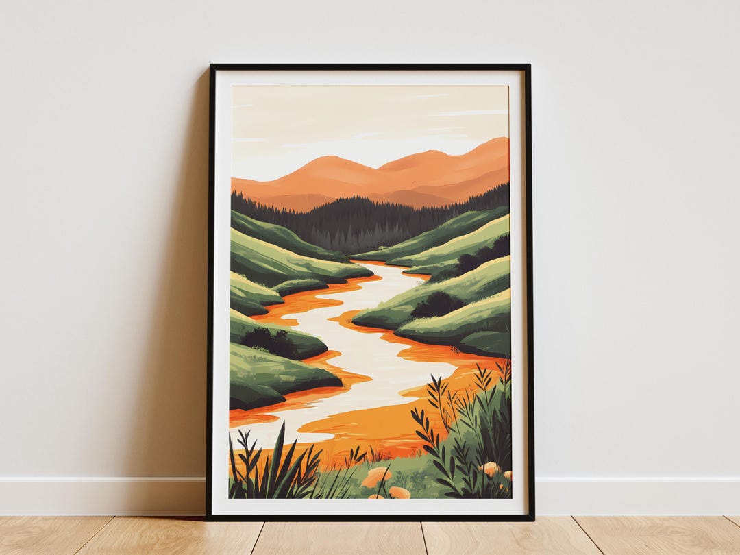 Digital | Orange River Valley Landscape Poster Modern Art Print Nature ...