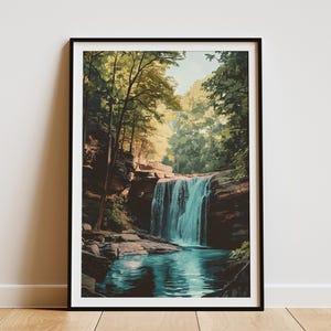Arkansas Ozark National Forest Poster Druck Wasserfall Landschaft Kunst Natur Wand Kunst Reise Souvenir Urlaub Geschenk Home Decor einfach