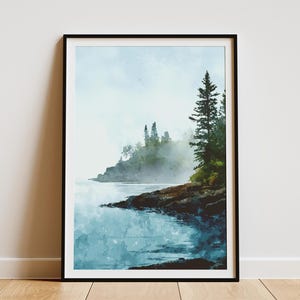 Isle Royale National Park Poster Michigan Travel Print Vintage Style Wall Art Lake Superior Artwork Michigan Souvenir United States Travel