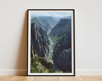 Black Canyon of the Gunnison National Park Poster Colorado Wall Art Print Watercolor Landscape Art Rocky Mountains Travel Poster Home Decor