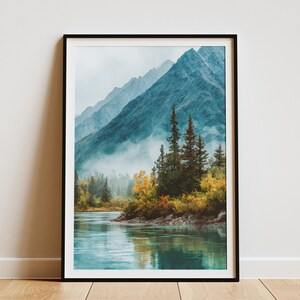 Lake Clark National Park Poster Alaska Reiseplakat Alaska Landschaft Kunst Wand dekor Geschenk Idee Cabin Decor Wilderness Kunstdruck