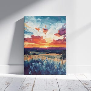 Impresión artística de paisaje al atardecer de Texas Hill Country, decoración de pared de Texas, impresión artística del suroeste, decoración del hogar de Texas, pintura al atardecer, póster, regalo de Texas imagen 5
