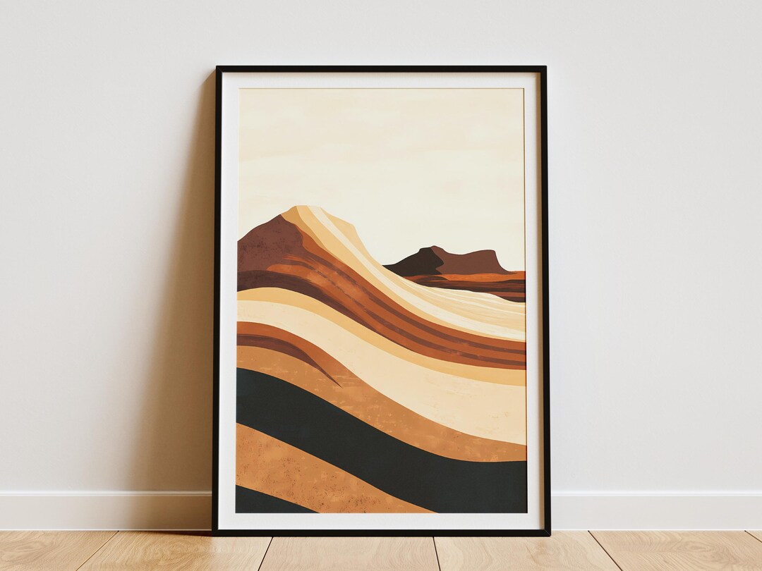 Australia Wave Rock Poster Modern Minimalist Landscape Art Print