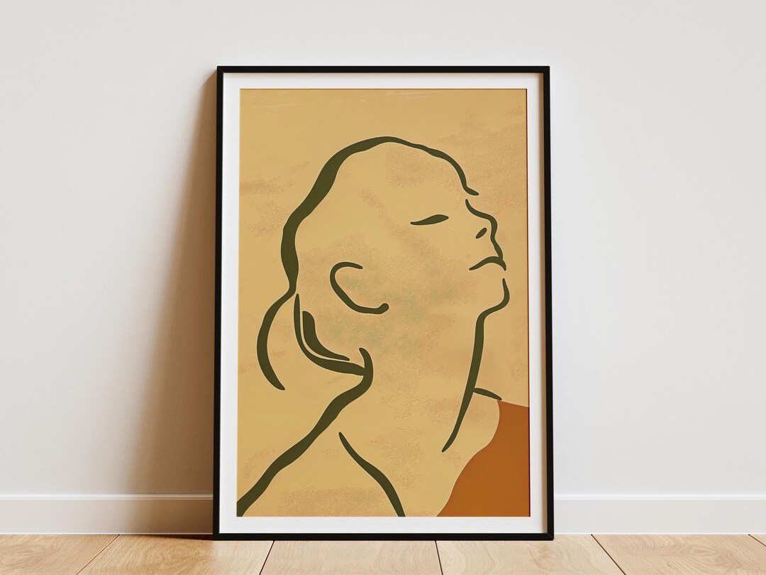 Minimalist Woman Line Art Print Abstract Line Drawing Wall Art Modern ...