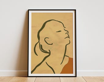Minimalistische Frau Linie Kunst Druck Abstrakte Linie Zeichnung Wandkunst Moderne Linie Kunst Poster Boho Dekor