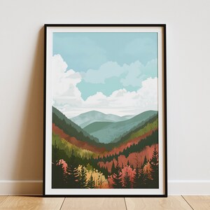 New Hampshire White Mountains Wald Plakat Natur Kunst Landschaft Landschaft Plakat Wanddeko