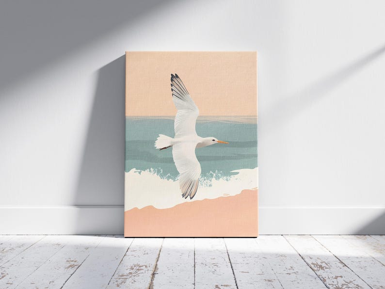 Beach Bird Poster Tropical Bird Print Coastal Bird Wall Art Seagull ...