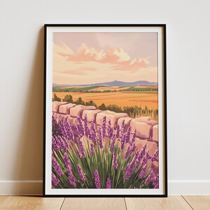 Lavender Field Poster Purple Flowers Landscape Wall Art Home Decor Botanical Print Farmhouse Decor Summer Print French Countryside Print