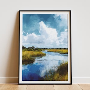 Cartaz do Parque Nacional Everglades Cartaz de viagem da Flórida Impressão de arte de paisagem Arte do pântano Estilo vintage Arte de parede Impressão de natureza dos Everglades da Flórida