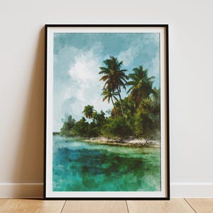 Póster de viaje del Parque Nacional Biscayne, impresión artística de estilo vintage, decoración de pared de los Cayos de Florida, paisaje de isla tropical, decoración del hogar de vacaciones en Biscayne