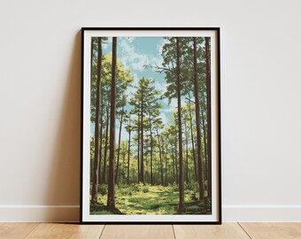 Arkansas Ozark National Forest Vintage Style Travel Poster Forest Wall Art Print Nature Home Decor Ozark Mountains Art Arkansas Gift Forest