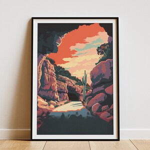 Carlsbad Caverns National Park Poster Vintage Reiseplakat Abstrakt Mid Century Modern Landschaft Kunstdruck