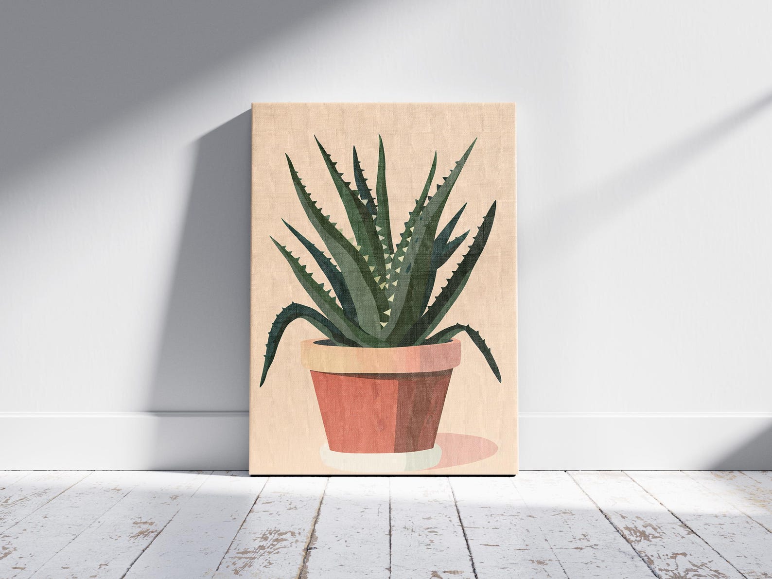 Aloe Vera Plant Poster Minimalist Art Print Botanical Wall Decor Home ...